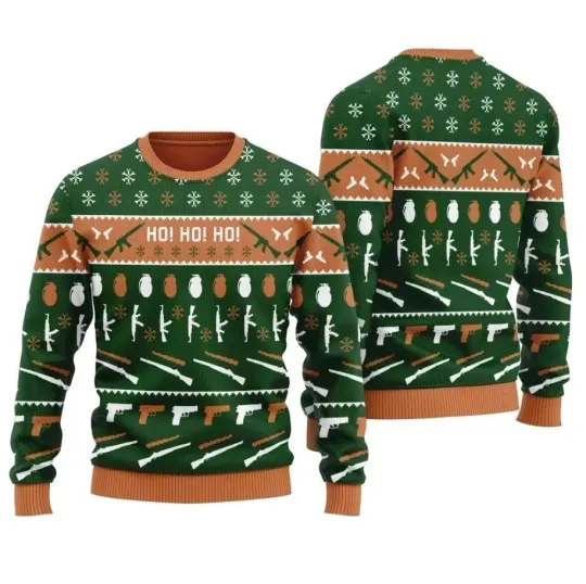 Christmas Gun Men’s Ugly Sweater