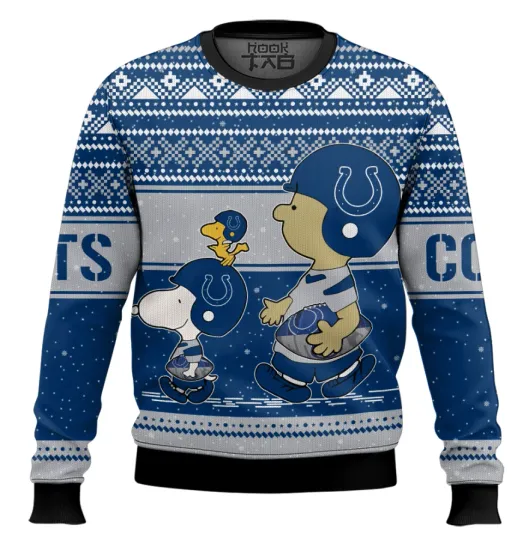 Discover Festive Ugly Christmas Sweater Inspired by Indianapolis Football Team Theme
