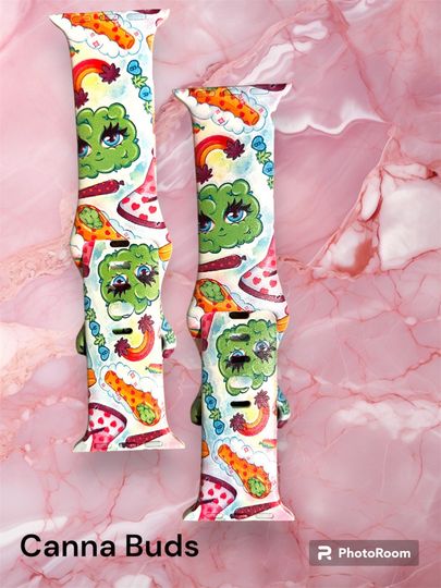 Discover Canna Buds Silicone Watch Band for Apple Watch, Fitbit, Samsung, Garmin