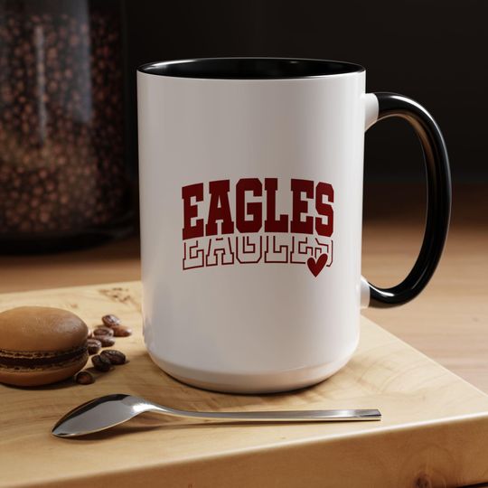 College Varsity "Eagles" Coffee Mug  School Spirit for Students & Alumni  Accent Ceramic Mug for Birthday 15oz Gift for Him Her  Students