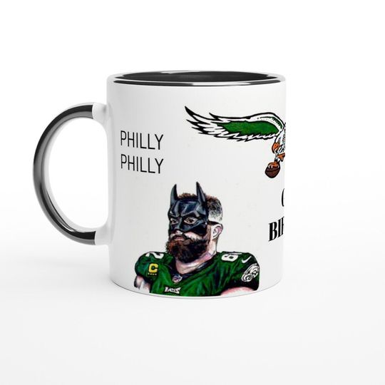 Discover White 11oz Ceramic Mug - Hand Drawn Eagles Artwork Featured