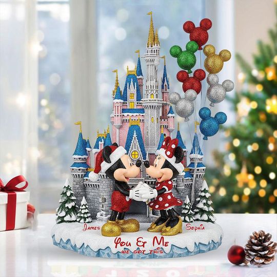 Personalized  Wedding Acrylic Plaque, Custom Mouse Cartoon Couple,  Bride and Groom Anniversary Gift