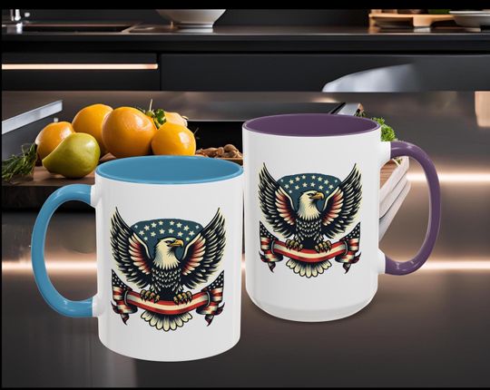 Discover Patriotic Eagle Coffee Mug: USA Pride, Fourth of July Gift