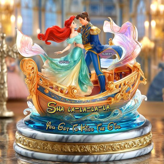 Discover Custom Little Mermaid Acrylic Plaque  Personalized Couple Gift, Kiss the Girl Scene Decor, Disney-Inspired Romantic Gift for Him Her