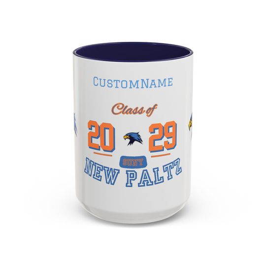 Class of 2029 Accent Coffee Mug - SUNY New Paltz, Graduation Gift, College Student Mug, School Spirit Cup, Unique Keepsake
