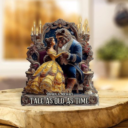 Discover Enchanted Beauty And Beast Story Acrylic Plaque, Couple Gift, Romantic Fairytale Decor