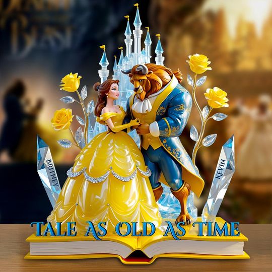 Discover Enchanted Beauty And Beast Story Acrylic Plaque, Couple Gift, Romantic Fairytale Decor