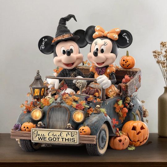 Personalized Acrylic Plaque, Custom Mouse Cartoon Couple,  Bride and Groom Anniversary Gift