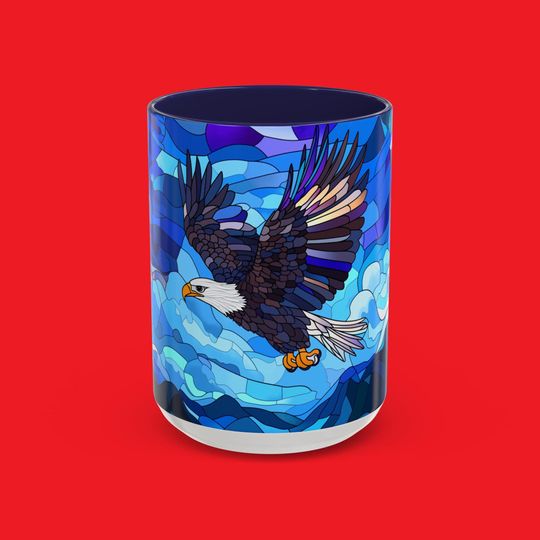 Discover Majestic Eagle Coffee Mug: Colorful Animal Lover Drinkware
