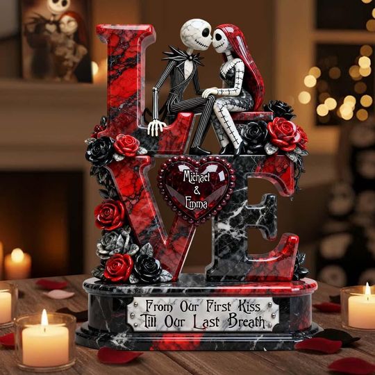 Discover Personalized Jack & Sally Couple Acrylic Plaque Wedding Anniversary Gift Decor