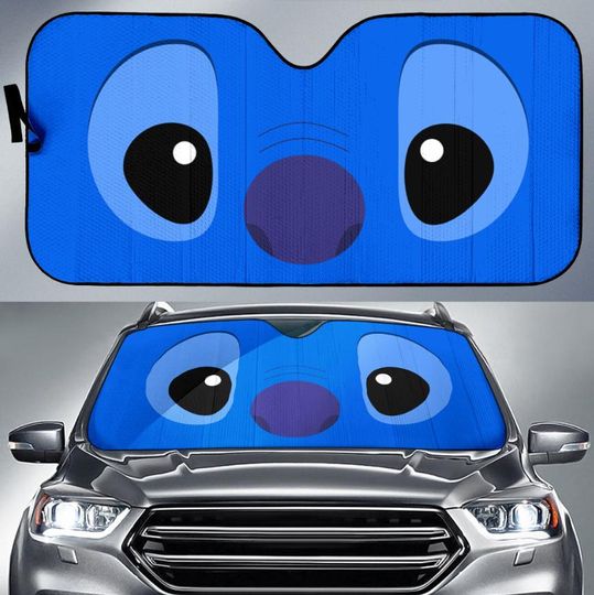 Discover Cute Stitch Face Car Sun Shade Car Windshield Sunshade, Car Accessories, Sun Visor Car