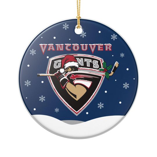 Ceramic Ornament, Vancouver Giants Hockey Christmas Tree Decor, WHL Fan Holiday Gift, Sports Ornament, Hockey Lover Gift, Team Spirit Decor,