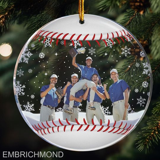 Discover Personalized Baseball Team Christmas Ornament, Christmas Ornament, Custom Photo Baseball Ornament, Baseball Team Ornament, Team Photo Gifts