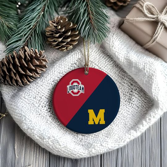 Discover Custom House Divided Football Ornament: Personalized Two-Team Gift