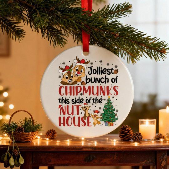 Discover Chipmunks Christmas Ceramic Ornament - Ceramic Holiday Keepsake