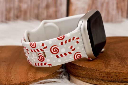 Discover Christmas Candy Cane Watch Band for Apple Watch, Fitbit, Samsung, Garmin