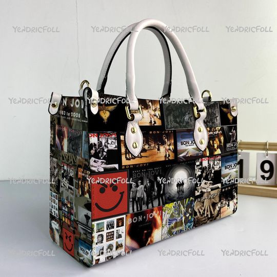Discover Bon Jovi Music Women Leather Bag, Bon Jovi Rey Bags Purses, Bon Jovi Leather Handbag, Bon Jovi Women Handbag, Custom Leather Bag, Music Gift