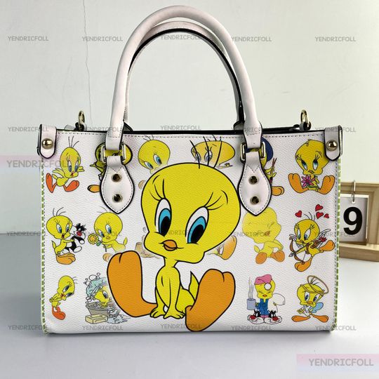 Discover Tweety Bird Women Leather Bag, Tweety Bird Leather Handbag, Tweety Bird Bags and Purses, Tweety Bird Women Purses, Custom Leather Bag