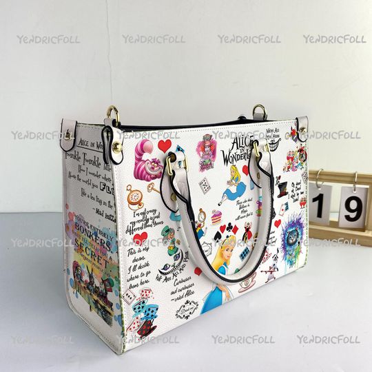 Discover Custom Name Alice in Wonderland Women Leather Bag, Alice Bags And Purses, Alice Leather Handbag, Alice Women Handbag, Custom Leather Bag