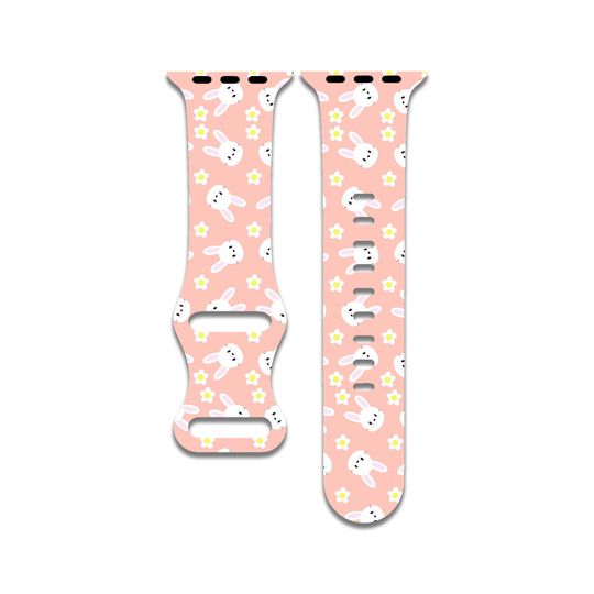 Discover Easter rabbit, bunny watch band compatible with apple watch series 1-9, 38mm, 40mm, 41mm, 42mm, 44mm, 45mm, 49mm, se, se2, ultra, ultra 2