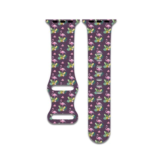 Discover Beach Flamingo, Pineapple, Tropical Vibes Apple Watch Band for Women and Men, Compatible with Series 1-9, SE, SE2, Ultra  38mm to 49mm
