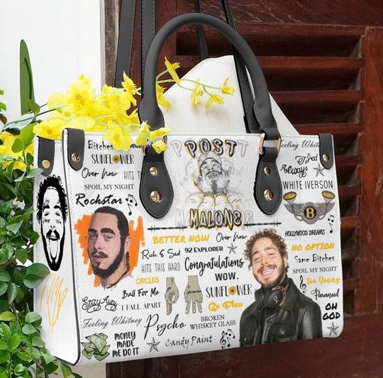 Post Malone Rapper Women Leather Bag, Post Malone Bags for Women, Post Malone Leather Handbag