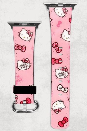 Discover Hello Kitty Pink Apple Watch Band, Cartoon Anime Style