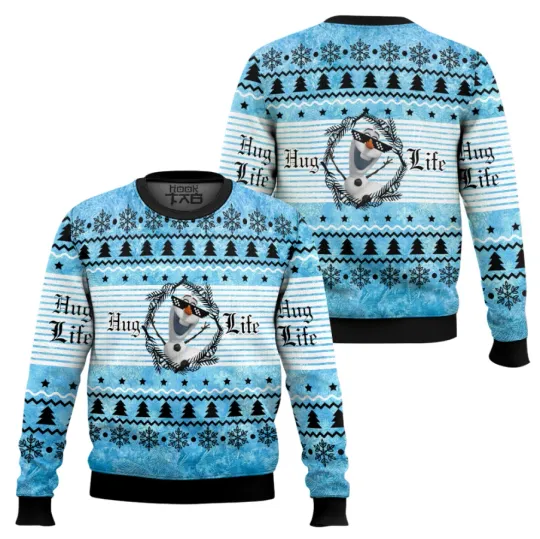 Discover Holiday Ugly Christmas Sweater Inspired by Snowman Cartoon Character Design