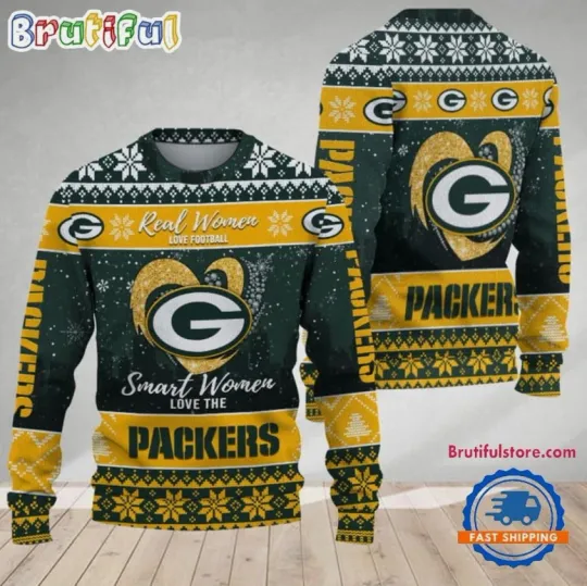 Discover Real Women Love Football Ugly Christmas Sweater Inspired by Midwest Team