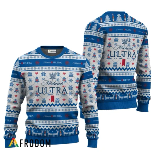 Discover Light Beer Festive All-Over Ugly Christmas Sweater Holiday Drinking Tee