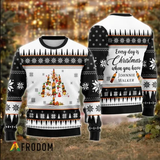 Discover Ugly Holiday Sweater Everyday Feels Like Christmas with Whiskey