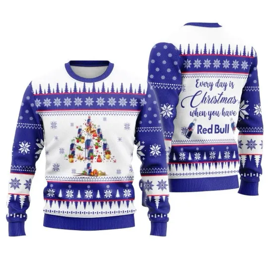 Discover Energy Drink Christmas Tree Inspired Funny Ugly Sweater for Holiday Party