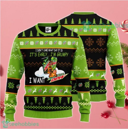 Early Grumpy Soda Quote Ugly Sweater Caffeine Lover Gift