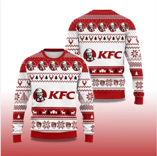 Discover Fried Chicken Ugly Christmas Sweater Holiday Food Lover Gift