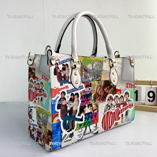 Discover The Monkees Music Women Leather Bag, The Monkees Bags Purses, The Monkees Leather Handbag, The Monkees Women Handbag, Custom Leather Bag