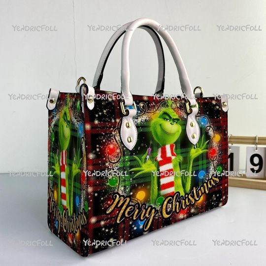 Discover The funny character Women Leather Bag, funny character Bags Purses, funny character Christmas Leather Handbag, funny character Women Handbag, Christmas Bag, Custom Leather Bag