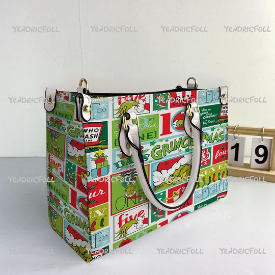 Discover The funny character Women Leather Bag, funny character Bags Purses, funny character Christmas Leather Handbag, funny character Women Handbag, Christmas Gift, Custom Leather Bag