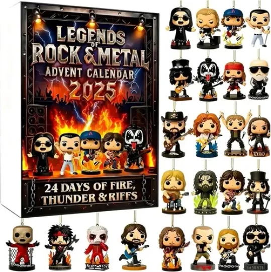 Discover Acrylic Advent Calendar Blind Box Legends Rock & Metal 2025 Christmas Decor
