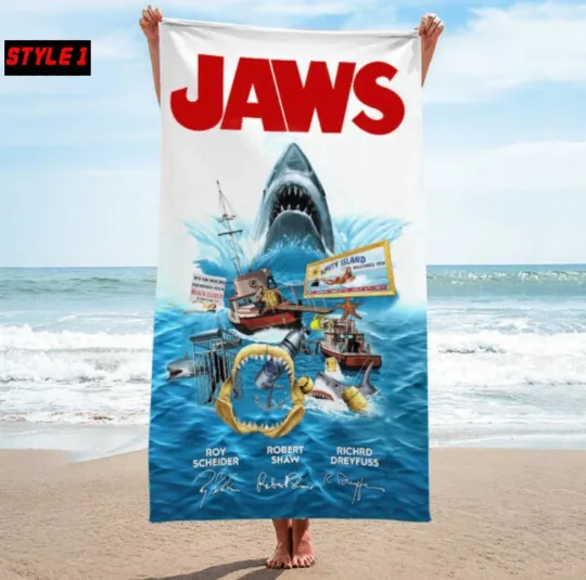 Jaws Amity Island 50th Anniversary Rectangle Beach Towel