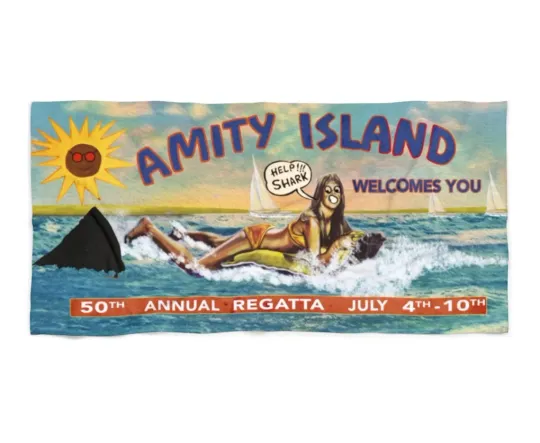Jaws Beach Towel Graffiti Version for Fans and Gifts