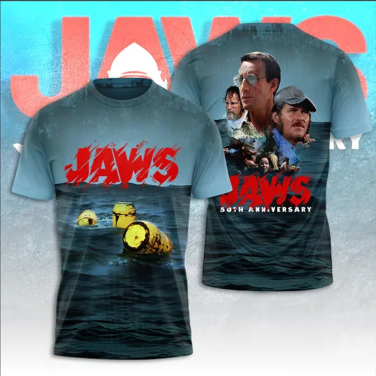 Jaws 50th Anniversary 3D Printed T-Shirt for Fans
