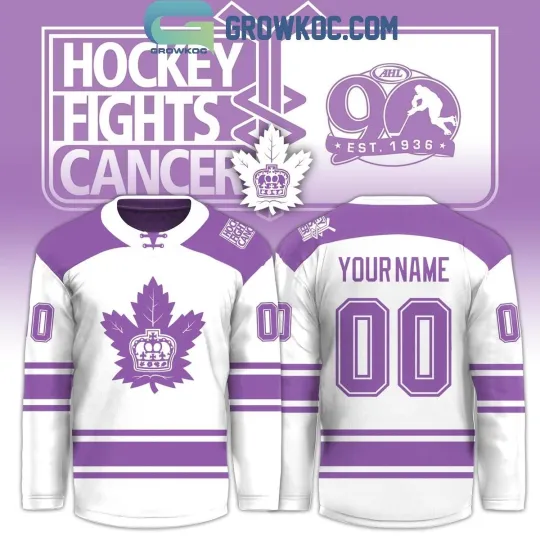 Discover Toronto Marlie x Hockey Fights Cancer 2025 White Hockey Jersey