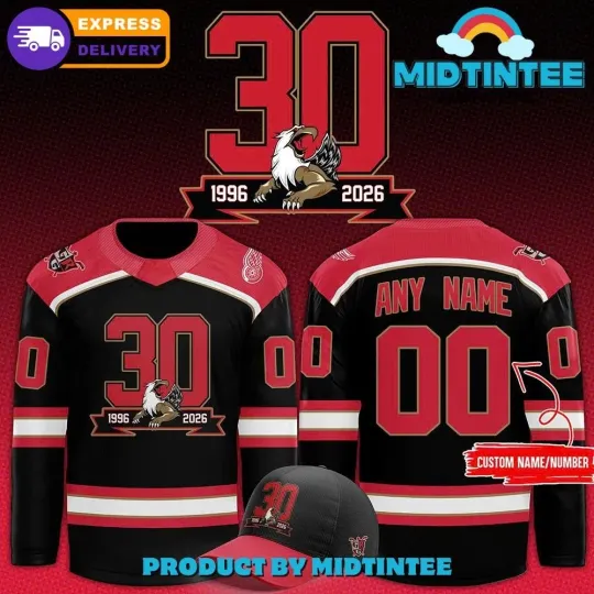 Discover Grand Rapids Griffin 30th Anniversary Celebrations Hockey Jersey Custom