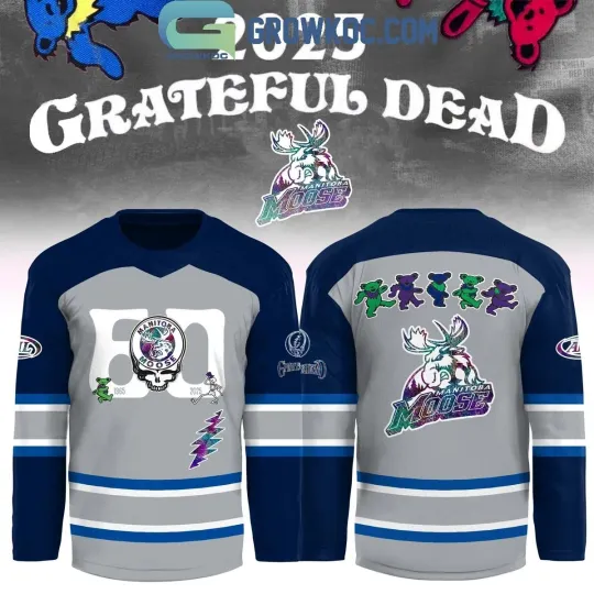 Manito*ba Moose x Grateful *Dead 60 Years 2025 Hockey Jersey