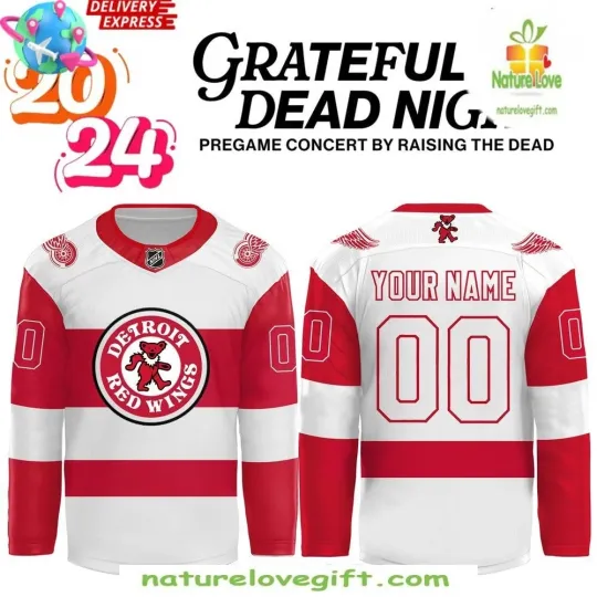 Grateful *Dead Night 2025 Detroit Red Wing Hockey Jersey