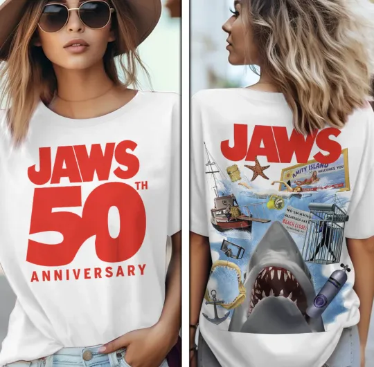 Discover Jaws 50th Anniversary Two-Side Unisex T-Shirt