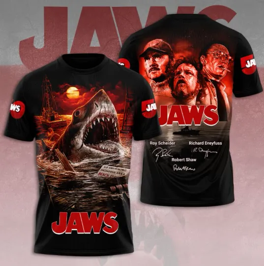 Discover Jaws Signatures 3D All Over Printed T-Shirt