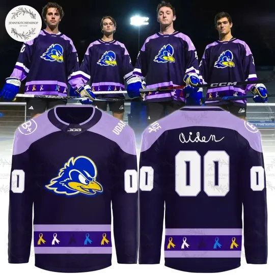 Discover Delaware Ice Hockey x 2025 Hockey Fights Cancer Jersey Custom Size XS-5XL