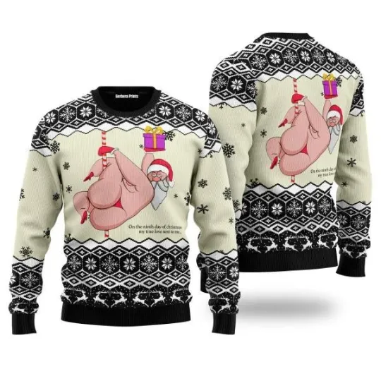 Discover Sexy Santa Dancing On The Ninth Day Of Christmas Ugly Sweater Partyugly sweater