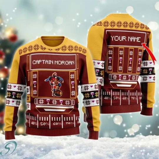 Discover Snowy Captain Morgan Ugly Christmas Sweater Jumpers